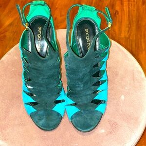 Sergio Rossi emeral combo heel size 38